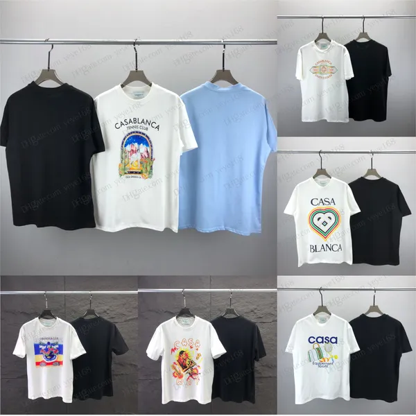 Kazablanka Erkek Tişört Yaz Tasarımcısı Tişört Kadın Tshirt Gevşek Üçgen Kartal Desen Tshirt Yüksek Kaliteli Moda Çift Tişört Tişört Asya Boyutu S-3XL YYG