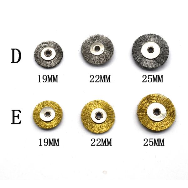 Equipamentos 100 pcs de aço escovas de roda de aço sem escova de polimento de haste para Dremel Rotary Tools Jóias Diy Tool DIA 19mm 22mm 25mm 25mm