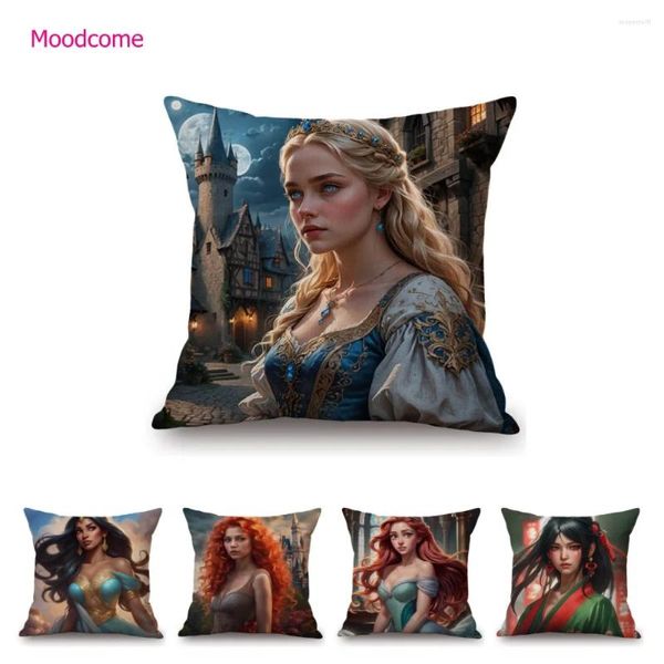 Kissenmärchenmärchen schöne süße Prinzessin Babygirl Room Dekoration Baumwollwäsche Sofa Wurfkoffer entzückende Feen Cover