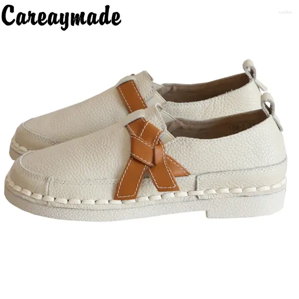 Scarpe casual careayymade-genuine in pelle bassa superficiale fagiolo super morbido letteratura arte retrò con filo singolo concapino femminile