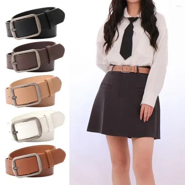 Celra Mulheres Mulheres Solid Color Belt Ajustável Feminino Couro de IMITA