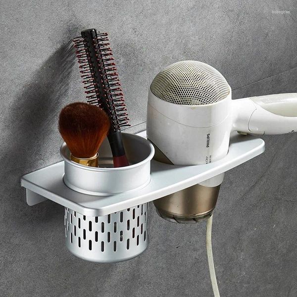 Haken Haartrockner Lagerregal Regal Badezimmer Aluminium Wand Hanging kein Stanz Organizer Dusche Haushaltsgegenstände Toilettenbad