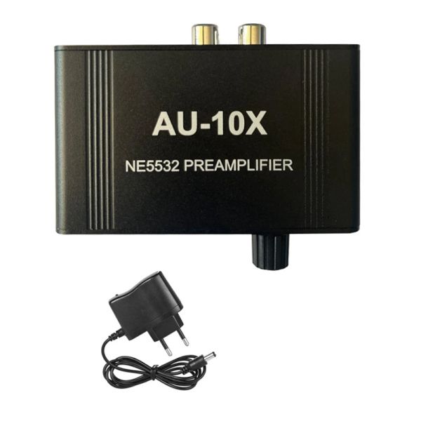 Verstärker AU10X NE5532 STEREO -Audio -Vorverstärker -Verstärker -Verstärkerverstärkerverstärkung 20 dB RCA 3,5 -mm -Lautstärkesteuerung EU -Stecker