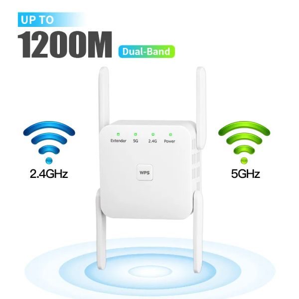 Маршрутизаторы 5G Wi -Fi Repeater 5 ГГц Wi -Fi Extender 1200 Мбит/с усилителя маршрутизатора WiFi Booster 2,4G/5 ГГц Wi -Fi Repeater ROVITER ROPITER