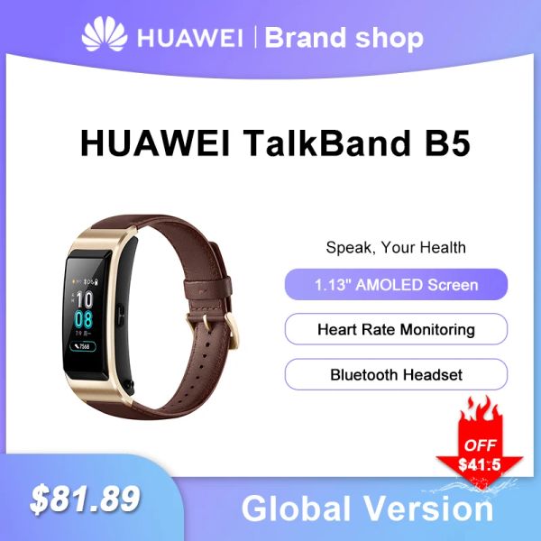 Armbänder Original Huawei Talkband B5 Smart Armbänder Bluetooth Headset Smart Sportarmband Schlaf Fitness Tracker Herzfrequenzüberwachung