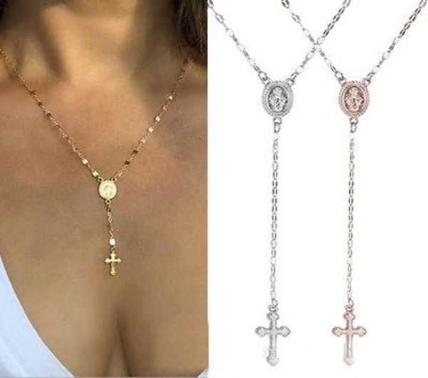 Colar de corrente vintage Colar Christian Bohemia Religiário Rosário Pingente para mulheres Charm Jóias Pingente de ouro colares7528619