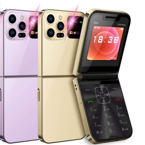 I15 Pro Dual Card Mobile не смартфонов кнопку для переворачивания пожилой 2G Телефон 2G