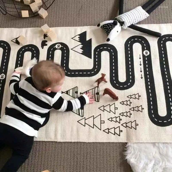 Tapetes desenho animado crianças rastreando carpete impresso infantil aventure game pad baby brinquedo para sala de estar tapis salon