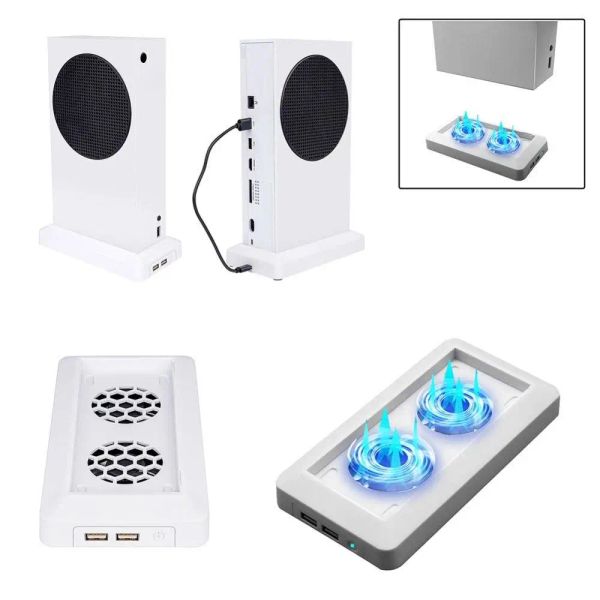 Pads Stand vertical com 2 ventiladores de resfriamento portas USB de 3 níveis compatíveis com o console de jogos da série Xbox S Console