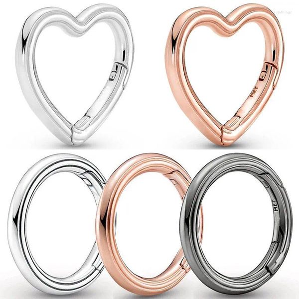 Pietre preziose gemme originali rose ruthenium me styling cuore conlead connector perle 925 ciondoli in argento sterling in forma di gioielli fai -da -te bracciale moda