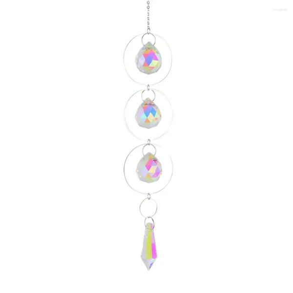 Estatuetas decorativas Cristal Cristal Windchime Windchime Sparkling Catcher com rolos de revestimento abdom