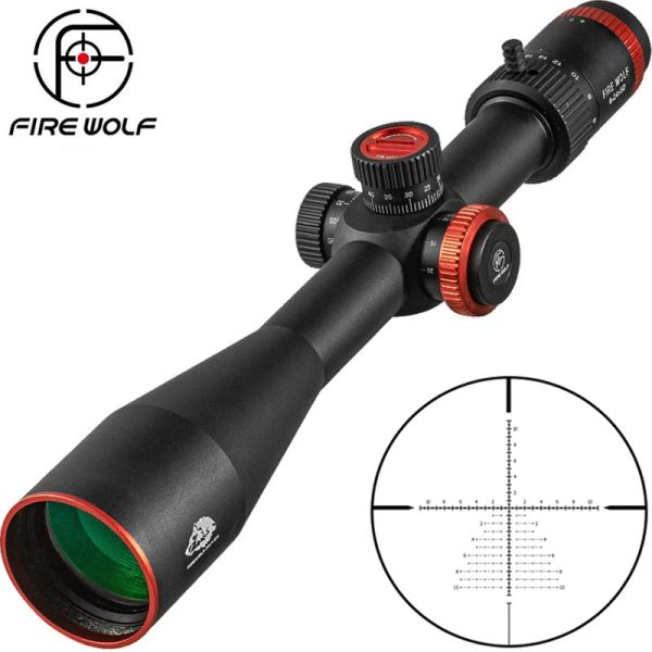 SCOPES Fire Wolf QZ 624x50 FFP Caça óptica Sniper Rifle Scope Tactical AirSoft Acessórios Scope de caça a rifle