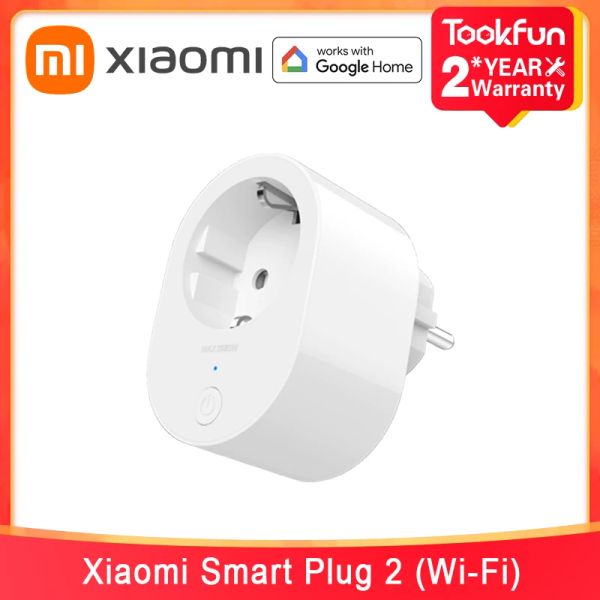Plugs Globale Version Xiaomi Mi Smart Plug 2 (WLAN) Google Assistant Wireless Switch 3680W Max EU Power Adapter Socket Fernbedienung