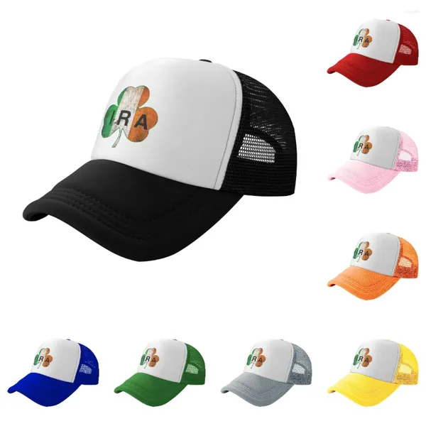 Ball Caps Ira Ira Irish Lucky Shamrock St Patrick's Day Flag Ireland Baseball Cap da baseball Men Donne Mesh Breatle Papà Cappelli Trucker