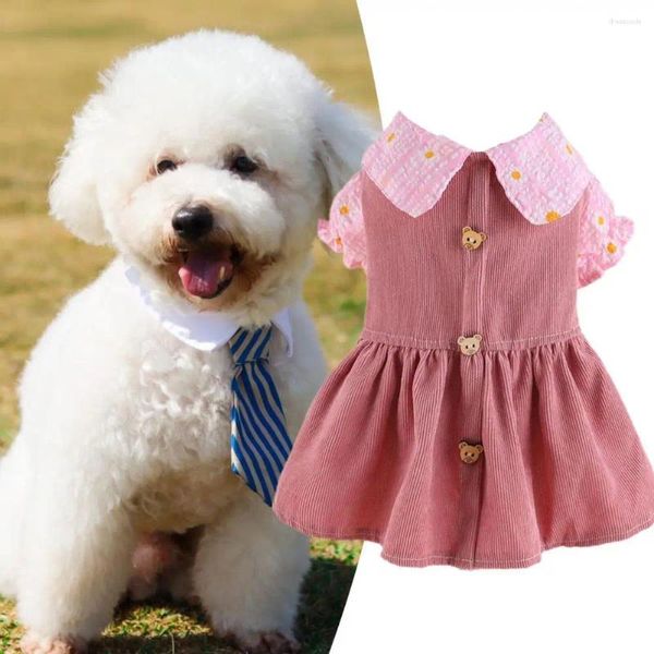 Abbigliamento per cani abito da pet adorabile principessa morbido comodo outfit gatto per la primavera estate simpatica cucciolo di orso