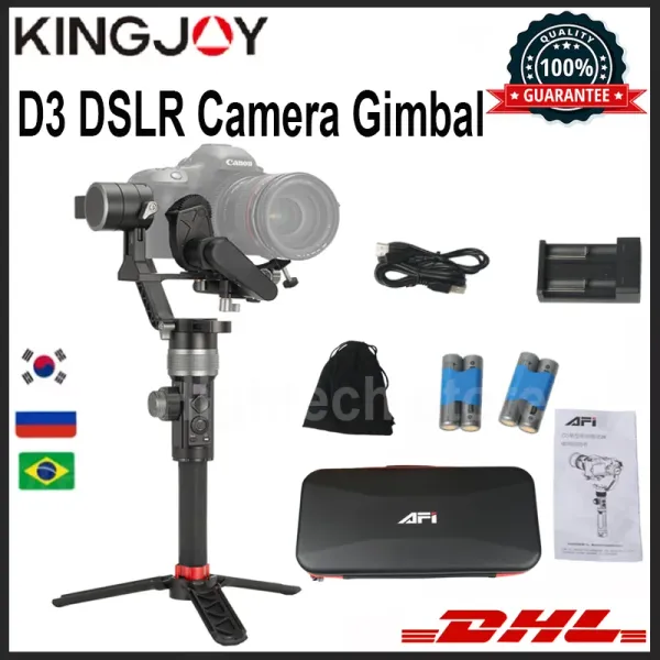 Braketler Kingjoy D3 Kamera için Gimbal Stabilizatör DSLR Elde Gimbals 3Axis Video Mobile Servo ile tüm DSLR modelleri için