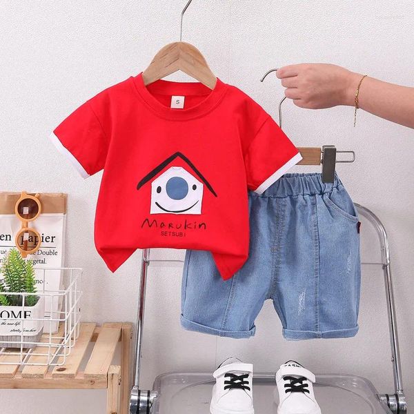 Kleidung Sets Kinder Sommer 2024 Baby Kleidung 9 bis 12 Monate Kurzer Cartoon Big Nase House Ärmel T-Shirts und Shorts Childrens