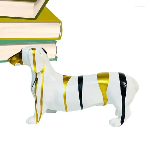Dekorative Figuren Dachthund Statue Modernes Dekor Kunst Hund Tier für Desktop Wohnzimmerstudium Buchhandel