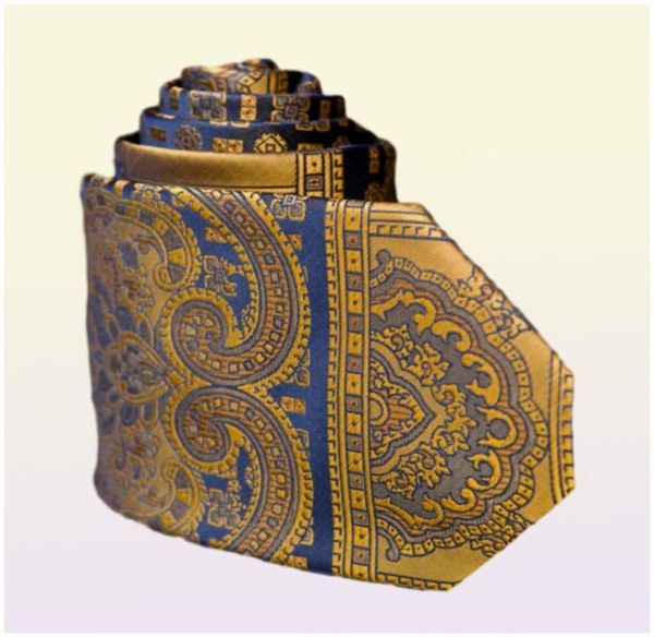 F22 Multicolor Brown Gold Amarelo azul azul de masculino Floral Recusões de bolsa de bolso 100 conjuntos de gravata de tecido jacquard de seda Hanky6313088