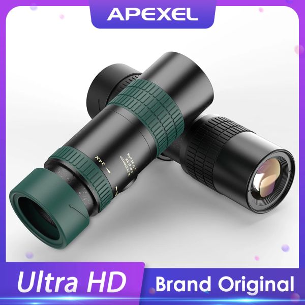 Telescópios Apexel 824x30 Lens de zoom Telefopo Telescópio Monocular de longo alcance poderosos lentes telefônicas dobráveis para smartphones caçando acampamento