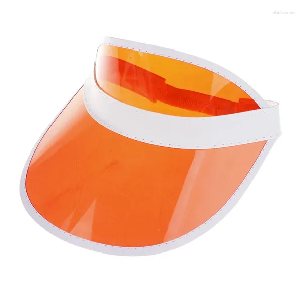 Geniş Memlu Şapkalar Unisex Anti-UV Güneşlik Şapkası Yaz Beyzbol Şeffaf Boş Top Plastik PVC Güneş Koruyucu Bisiklet Vizör Kapakları Açık Güneş