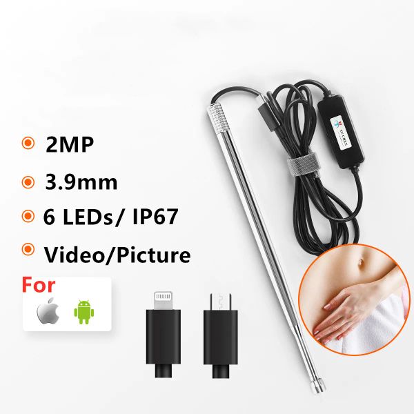 Telecamere da 3,9 mm 1080p endoscopio per inspecition cervicale vagina IP67 WATTERFROUD 6 LED fotocamera borescope per iPhone Android