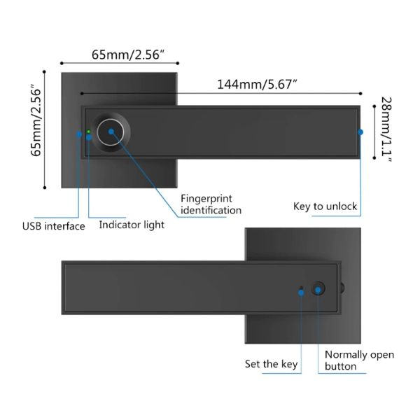 Controle 2022 New Smart Lock for Interior Door Smart Fingerprint Door Lock 4 x Baterias AAA (não incluídas) Para apartamentos de escritório em casa do hotel