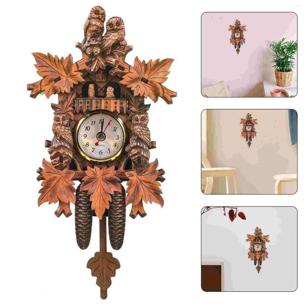 Relógios de parede Casa sala de estar cuco relógio decoração de madeira pendulum enforcamento no escritório
