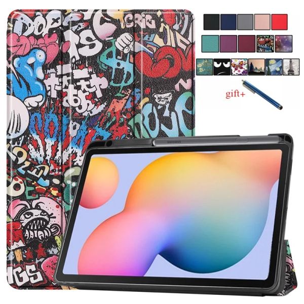 Stands 2020 2022 per Galaxy Tab S6 Lite Case con copertura per trifold per il portata per Funda Samsung Galaxy Tab S6 Lite 10.4 S Penna Tablet