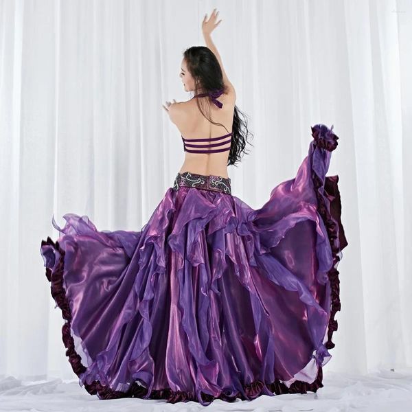 Desgaste do palco de vestido de dança da barriga profissional Elegante saia de cinto de lantejoulas artesanais Oriental Várias saias