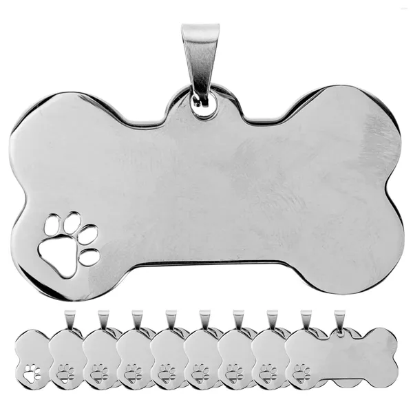 Collari per cani 10 pezzi Tag Collar Charms Etichette etichette incise per animali domestici ID Dogs Acciaio inossidabile Piccolo carino
