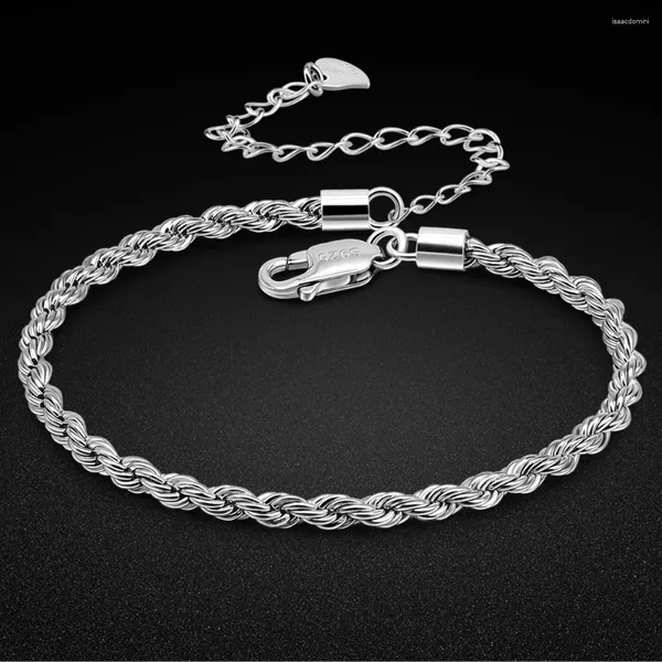 SCHAGLASKLASSEN VERITIGE KEINE FÜR Women 925 Sterling Silver Braid Link Anketto