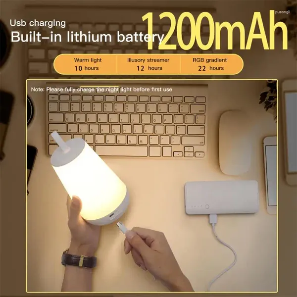 Tischlampen Fernlampe tragbare wiederaufladbare Intelligenzinduktion Dimmer Long Endurance 360 Grad Berührungssteuerung