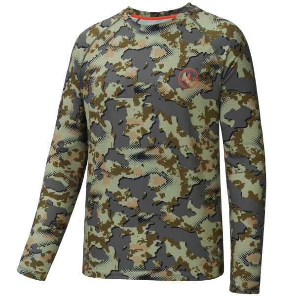 Calçados bassdash camisa de caça masculina para esconderflage camuflagem leve manga longa proteger a caminhada de pesca de pele camisetas fs22m