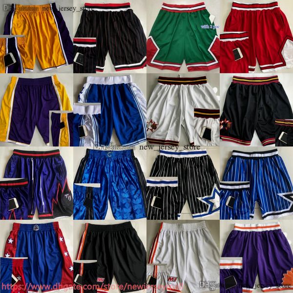 Authentische Stickerei Klassische Retro -Basketball -Shorts mit Taschen -Vintage Real Stitch Retro Taschen Atmungsaktives Fitnessstudio -Training Strandhosen Jogginghosen kurz