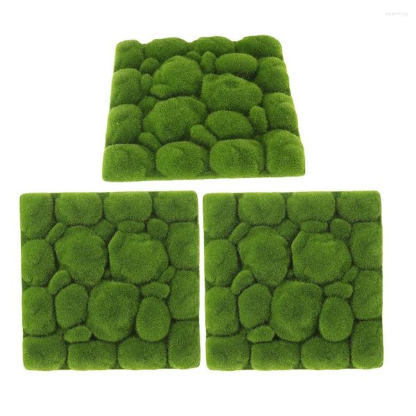 Dekorative Blumen 3 PCs Kunstpflanzen künstliche Moos Mikro Landschaft Accessoire Matte gefälschte Pad Rasen Wanddekoration Dekoration Panel Requisite Szene