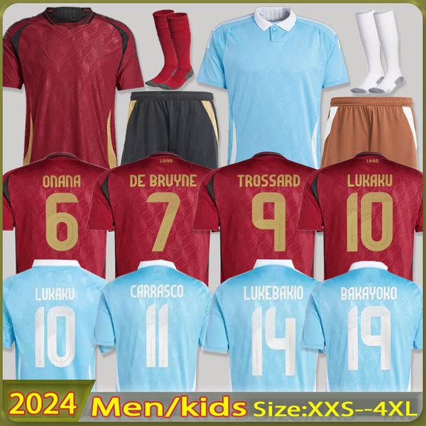 2024 MAILLOT BELGIUMS 2024 Jersey de futebol de Bruyne Lukaku Doku 2024 Copa da Copa da EURO NACIONAL TENHO NACIONAL CLASSE DE FUTELO