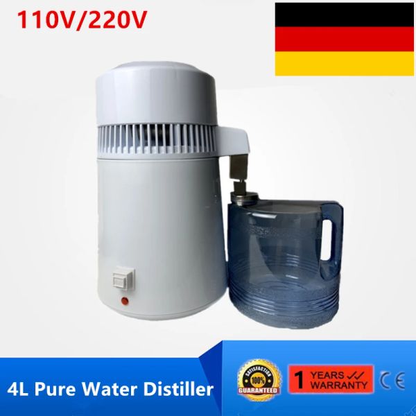 Purificatori in acciaio inossidabile 750W 4L Acqua pura Distiller Acqua Purificatore Filtro Acqua Contenitore Dispositiva Distillata per la casa Acqua