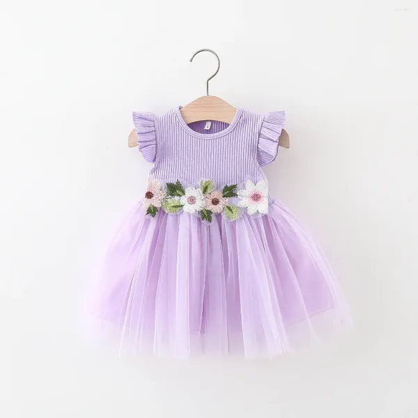 Mädchenkleider Sommergeborene Mädchen Kleid Nette Blumenprinzessin für Mädchenkleidung 1. Geburtstag Kind Kleinkind Kleidung Kleidung