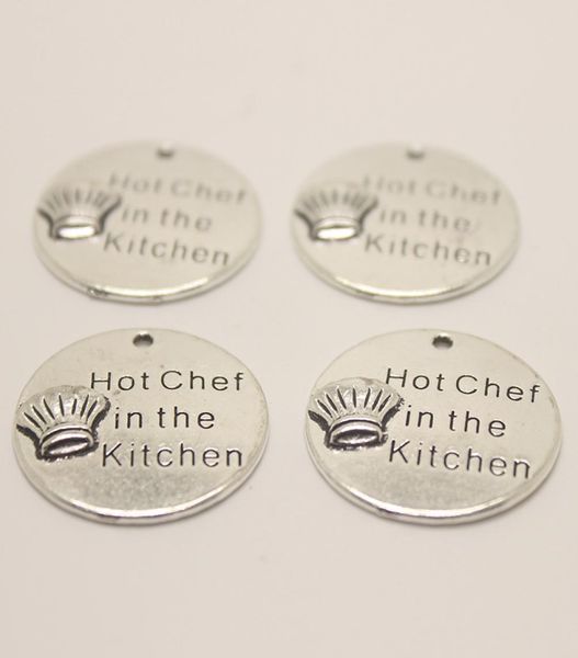 20pcs 25mm Chef Charms Antique Silver Tone Chef in the Kitchen Charm Pendant2035593