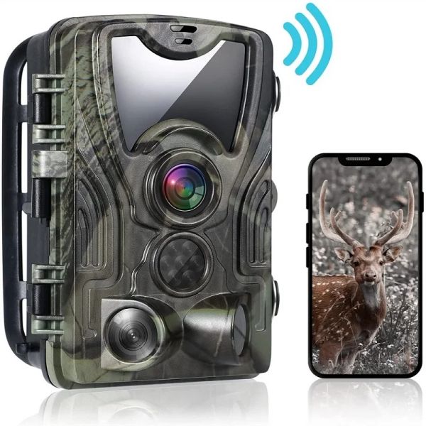 Камеры на открытом воздухе Wi -Fi Trail Camera Bluetooth 4K 36MP Game Camera 940NM Night Vision Actived Водонепроницаемая охота