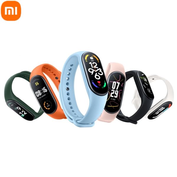 Pulseira Versão Global Xiaomi Mi Banda 7 Smart Bracelet 6 Color AMOLED Miband 7 Oxigênio no sangue Bluetooth 5.2 Análise de exercícios profissionais