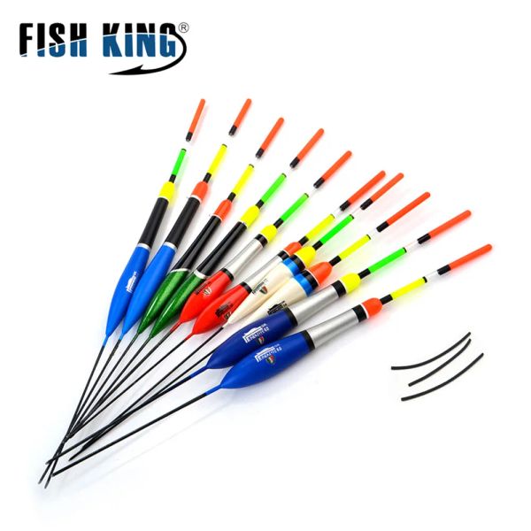 Acessórios peixes rei 10pcs/lot float conjunto de flutuação de flutuador mix de tamanho para pesca de carpa bóia boia flutua peca tackle