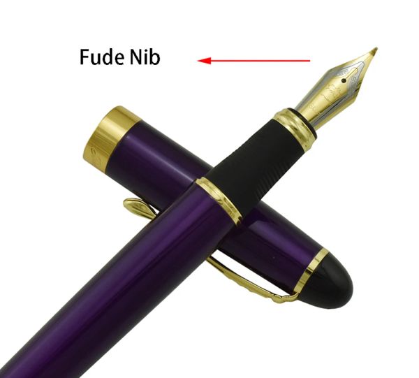 Ручки Jinhao X450 Металлическая каллиграфия согнутая Nib Fountain Pen 450 Advanced Classic Pen с золоты