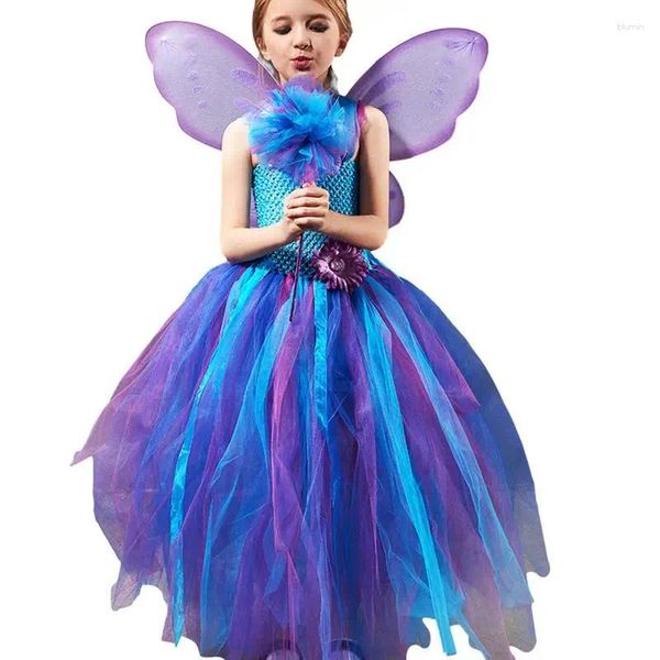 Kleidungsstücke Kinder Weihnachtskleid Feen -Prinzessin Kostüm für Cosplay -Party Kleinkind Rüschen Elf Mesh Rock Outfits