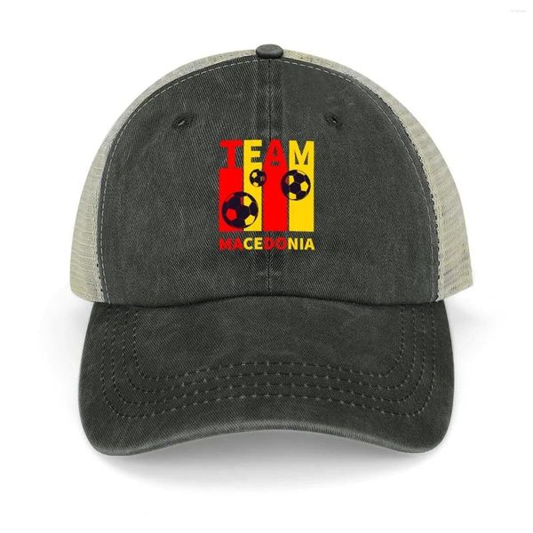 Top Caps Makedonya futbol takımı. Kovboy şapkası kabarık plaj gezisi erkek kadın kadın