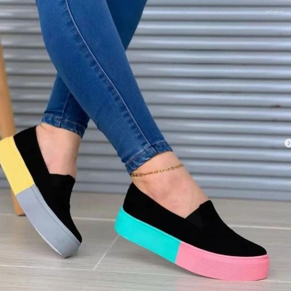 Scarpe casual Fashion Candy Colors Sports Female Platform Slip-On Sneakers non Slip Tennis 2024 Vulcanizza femminile