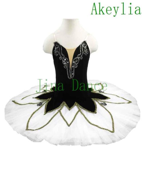 Профессиональные пату Harlequin Women White Black Swan Child Ballet Costum
