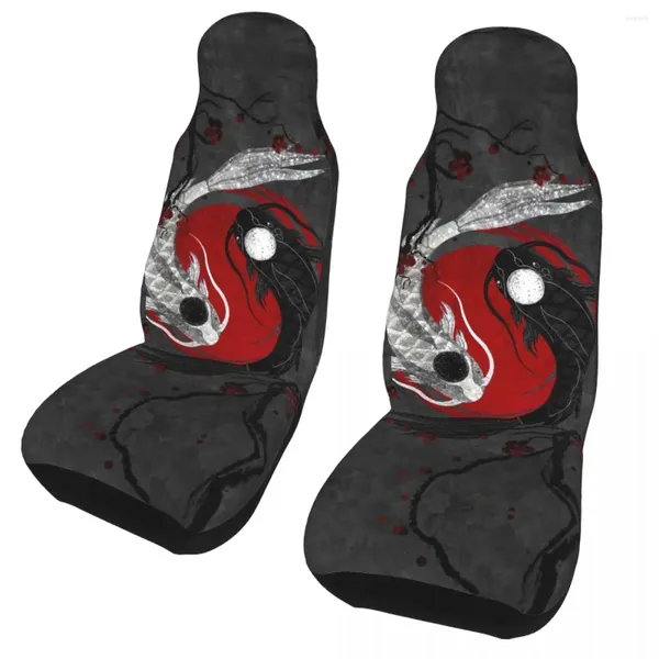 Capas de assento de carro Ying Yang Fish Cover Universal Auto Interior Adequado para todos os tipos de modelos de pesca de poliéster