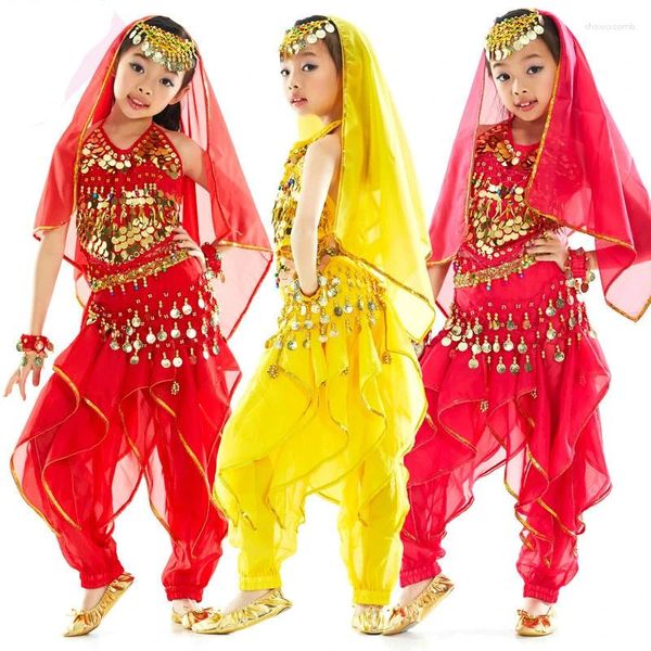 Stage Wear Children Belly Dance Costume Kids Kids Bollywood Performance Abito 3 Dance a colori